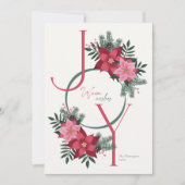 Eenvoudige Joy Warm Wishes Roos Feestdagenkaart (Voorkant)