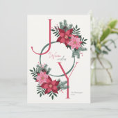 Eenvoudige Joy Warm Wishes Roos Feestdagenkaart (Staand voorkant)