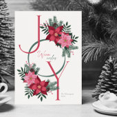 Eenvoudige Joy Warm Wishes Roos Feestdagenkaart