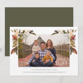 Eenvoudige Joy Waterverf Bloemen Kerst Kaart (Voorkant / Achterkant)