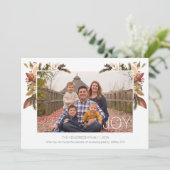 Eenvoudige Joy Waterverf Bloemen Kerst Kaart (Staand voorkant)