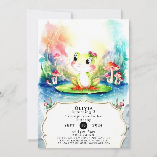 Eenvoudige Joyful Frog Verjaardag Kaart (Voorkant)