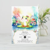 Eenvoudige Joyful Frog Verjaardag Kaart (Staand voorkant)