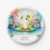 Eenvoudige Joyful Frog Verjaardag Papieren Bordje (Voorkant)