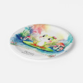 Eenvoudige Joyful Frog Verjaardag Papieren Bordje (Gekanteld)