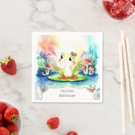 Eenvoudige Joyful Frog Verjaardag Servet