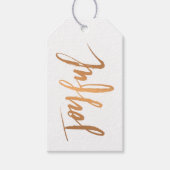 Eenvoudige JOYFUL Red Gold White-minimalistische f Cadeaulabel (Voorkant)