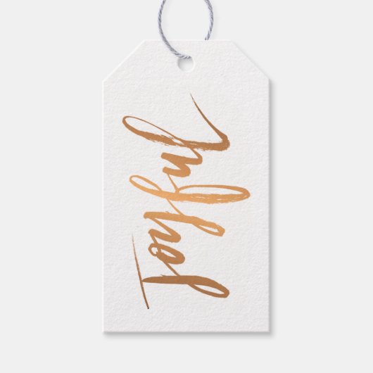 Eenvoudige JOYFUL Red Gold White-minimalistische f Cadeaulabel (Voorkant)