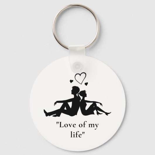 Eenvoudige Jubileum Valentijnsdag Foto Sleutelhanger (Achterkant)