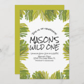 Eenvoudige Jungle Begroeiing Handgetekende Zoo Fee Kaart (Voorkant / Achterkant)