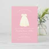 Eenvoudige jurk doopsel diner viering uitnodiging (Staand voorkant)