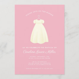 Eenvoudige jurk doopsel diner viering uitnodiging