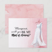 Eenvoudige jurk "Wil je mijn bruidsmeisje zijn?" Kaart (Voorkant / Achterkant)
