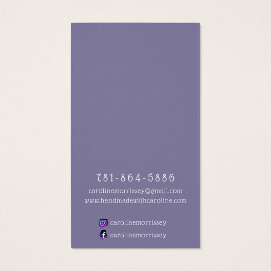 Eenvoudige juwelen die Paarse Kaart weergeven (Achterkant)