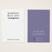 Eenvoudige juwelen Ketting display Paarse Kaart (Voorkant /achterkant)