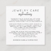 Eenvoudige juwelenzorginstructie Hartelijk dank vo Informatiekaartje (Voorkant)