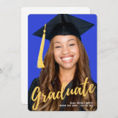 Eenvoudige Kaart Aankondiging Afstuderen foto's (Voorkant / Achterkant)