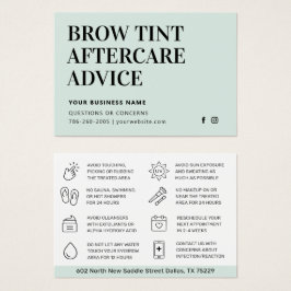 Eenvoudige Kaart Brow Tint Aftercare Instructions