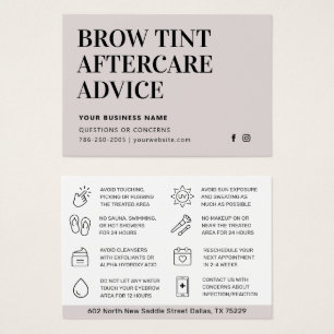 Eenvoudige Kaart Brow Tint Aftercare Instructions