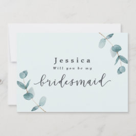 Eenvoudige Kaart Eucalyptus Bridesmaid-voorstel