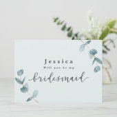 Eenvoudige Kaart Eucalyptus Bridesmaid-voorstel (Staand voorkant)