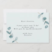 Eenvoudige Kaart Eucalyptus Bridesmaid-voorstel (Achterkant)