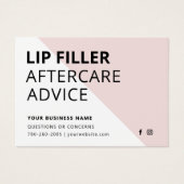Eenvoudige Kaart "Lip Filler Aftercare Instruction (Voorkant)
