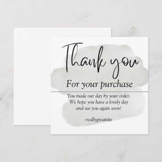 eenvoudige kaart met bedankje (Voorkant / Achterkant)