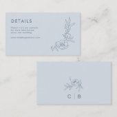 Eenvoudige Kaart met een blauw stofpatroon (Voorkant / Achterkant)