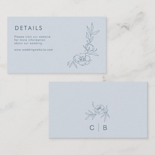 Eenvoudige Kaart met een blauw stofpatroon (Voorkant / Achterkant)