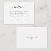 Eenvoudige kaart met gegevens over witte bruiloft (Voorkant / Achterkant)