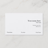 Eenvoudige kaart met olijfgroene kleur visitekaartje (Achterkant)