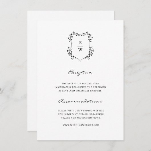 Eenvoudige Kaart monogram behuizing (Voorkant / Achterkant)