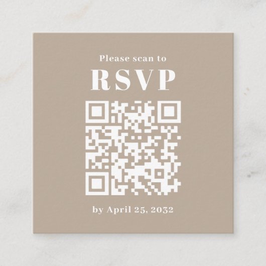 Eenvoudige Kaart QR-code RSVP-behuizing voor boogf (Voorkant)