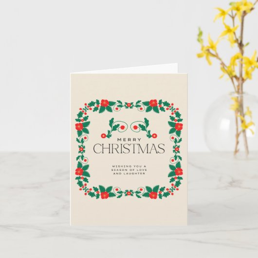 Eenvoudige Kaart van de Kerstkrans (Gele Bloem)