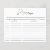 Eenvoudige Kaart van het culinaire recept (Voorkant)