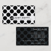 EENVOUDIGE KAART vet polka stippen zwart wit Visitekaartje (Voorkant / Achterkant)