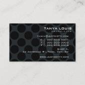 EENVOUDIGE KAART vet polka stippen zwart wit Visitekaartje (Achterkant)