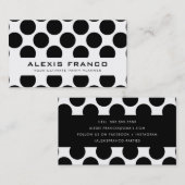 EENVOUDIGE KAART vet schattig polka dots zwart wit Visitekaartje (Voorkant / Achterkant)