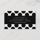 EENVOUDIGE KAART vet schattig polka dots zwart wit Visitekaartje (Achterkant)