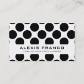 EENVOUDIGE KAART vet schattig polka dots zwart wit Visitekaartje (Voorkant)