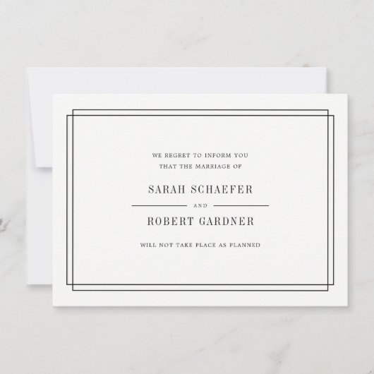 Eenvoudige Kaart voor aankondiging van huwelijksan (Voorkant)