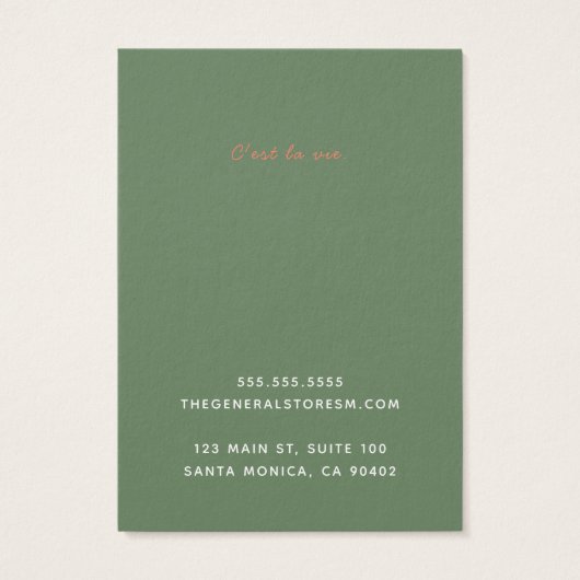 Eenvoudige Kaart voor algemene winkelbestelling (Achterkant)