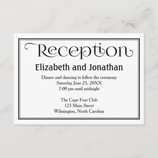 Eenvoudige Kaart voor het ontvangen van een zwart- (Voorkant)