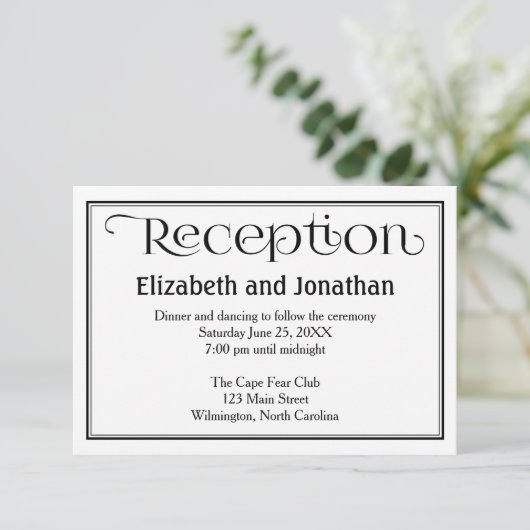 Eenvoudige Kaart voor het ontvangen van een zwart- (Staand voorkant)