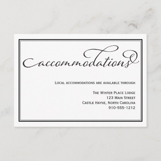 Eenvoudige Kaart voor weddenschappen bij calligraf (Voorkant)