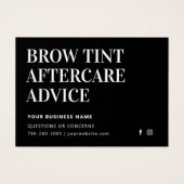 Eenvoudige Kaart voor zwarte-Brow Tint Aftercare I (Voorkant)