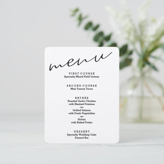 Eenvoudige Kaarten in het menu Rustic Kraft Paper (Staand voorkant)