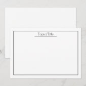 Eenvoudige kaarten met titel notitiekaartje (Voorkant / Achterkant)
