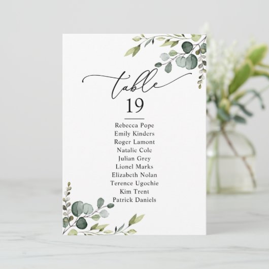 Eenvoudige Kaarten van de Rustic Greenery Wedding  (Staand voorkant)